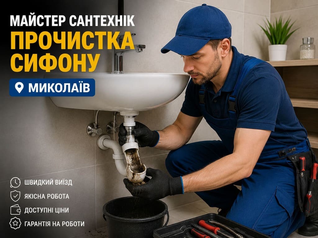 прочищення сифону миколаїв